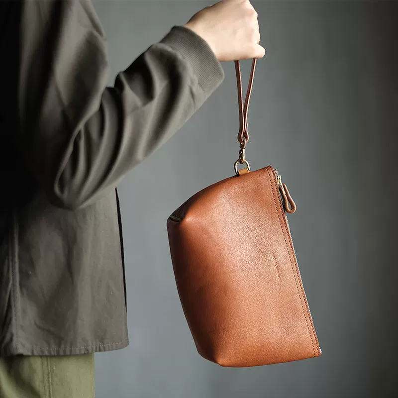 Genuine leather clutch bag