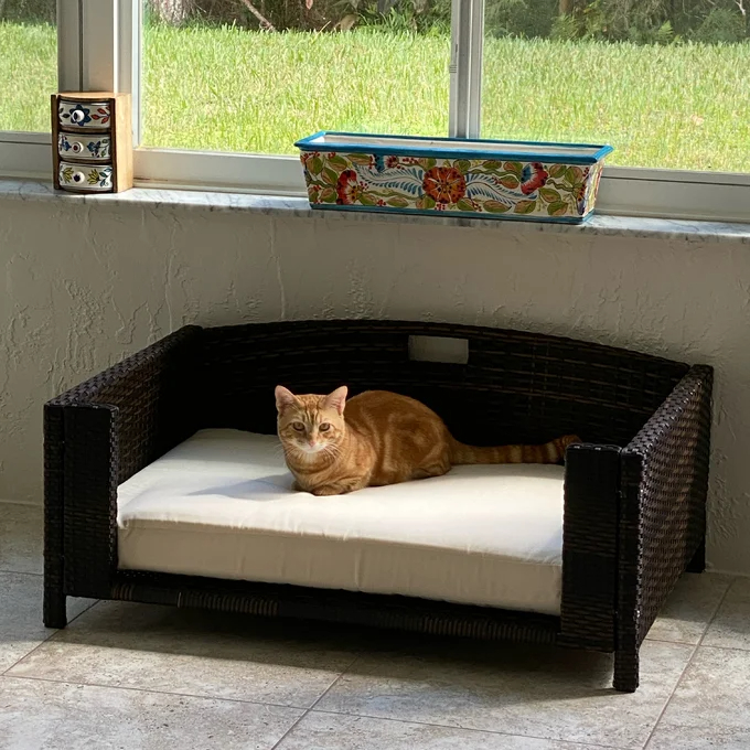 Cristobal Rattan Rectangular Dog Sofa