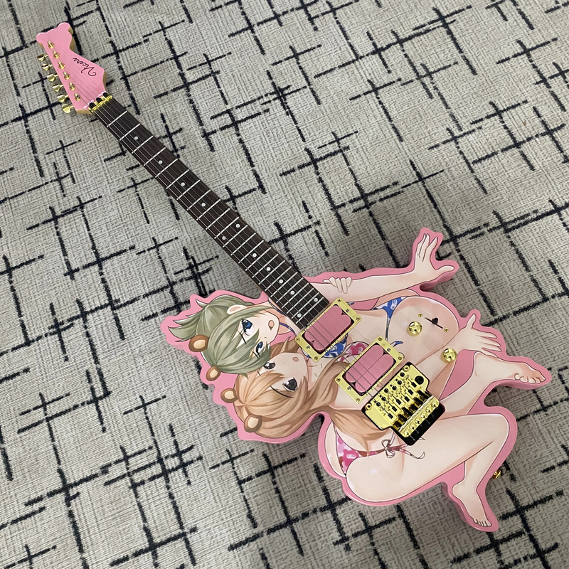 Top Vicers Cartoon Shaped Electric Guitar, 24 Frets 6 Strings Basswood Body