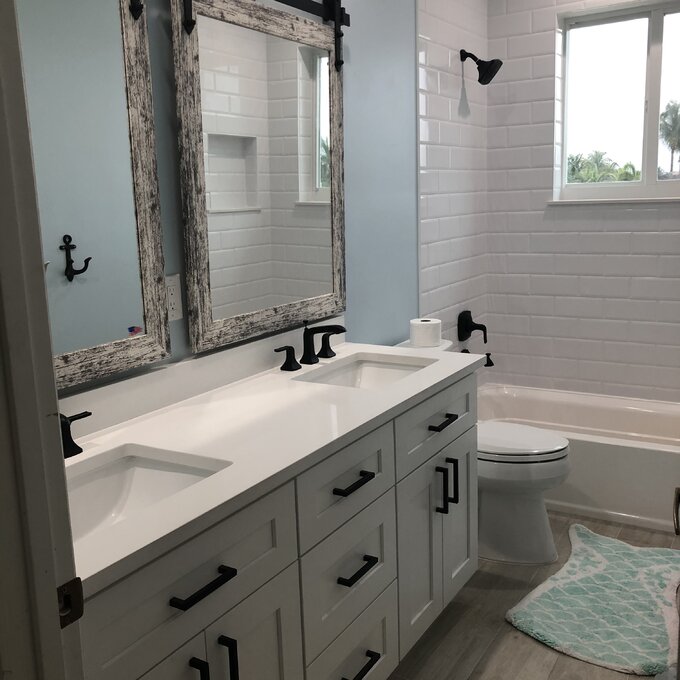 Herzberg Rectangle Wood Wall Mirror
