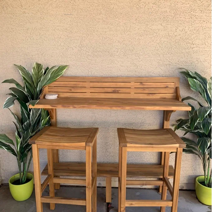 Bushnell Bar Set with Solid Wood Outer Material