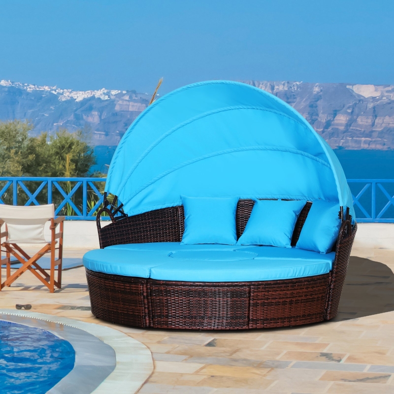 4 PC Patio Wicker Lounge Set