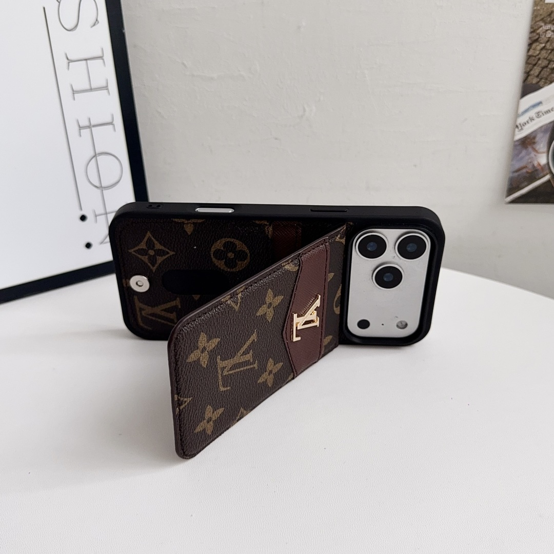 Luxury LV & Gucci Monogram Card Holder Wallet Phone Case