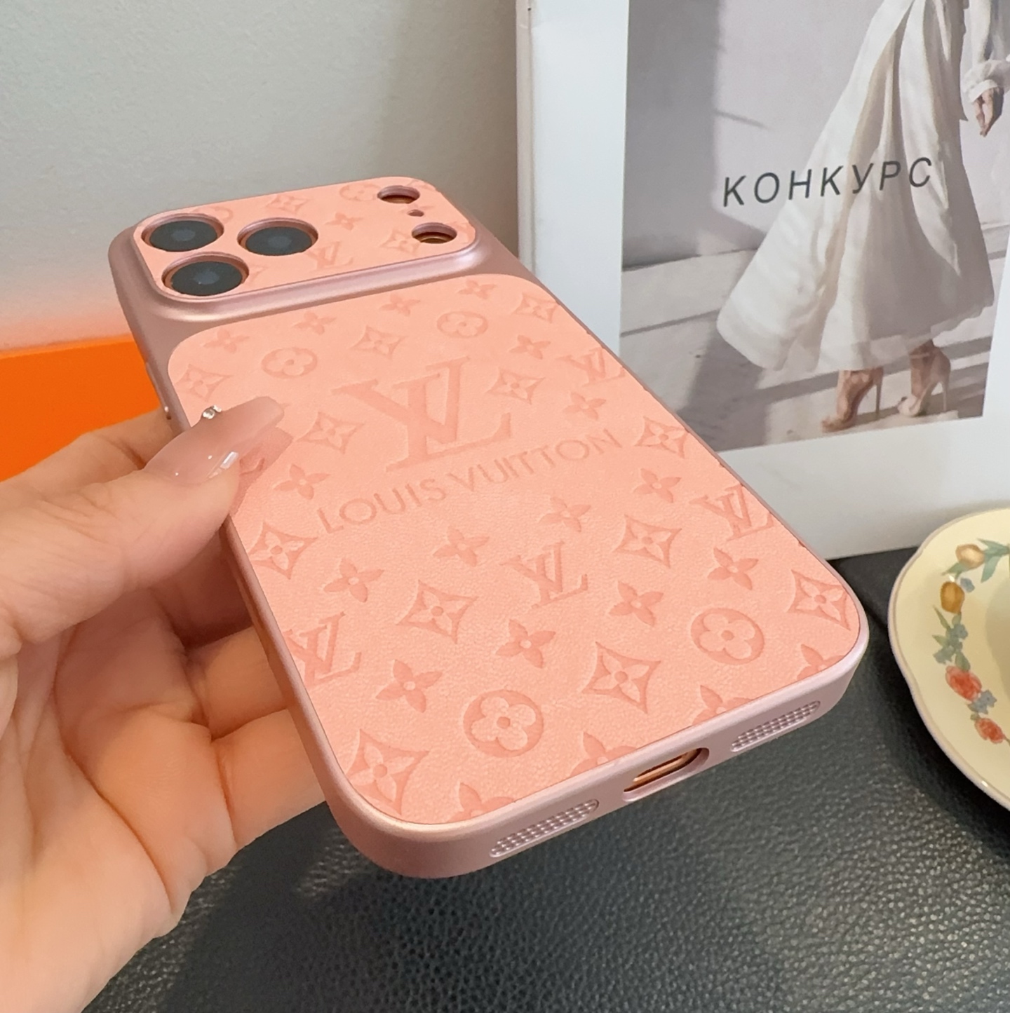 Louis Vuitton Embossed Monogram Full Cover Luxury Phone Case