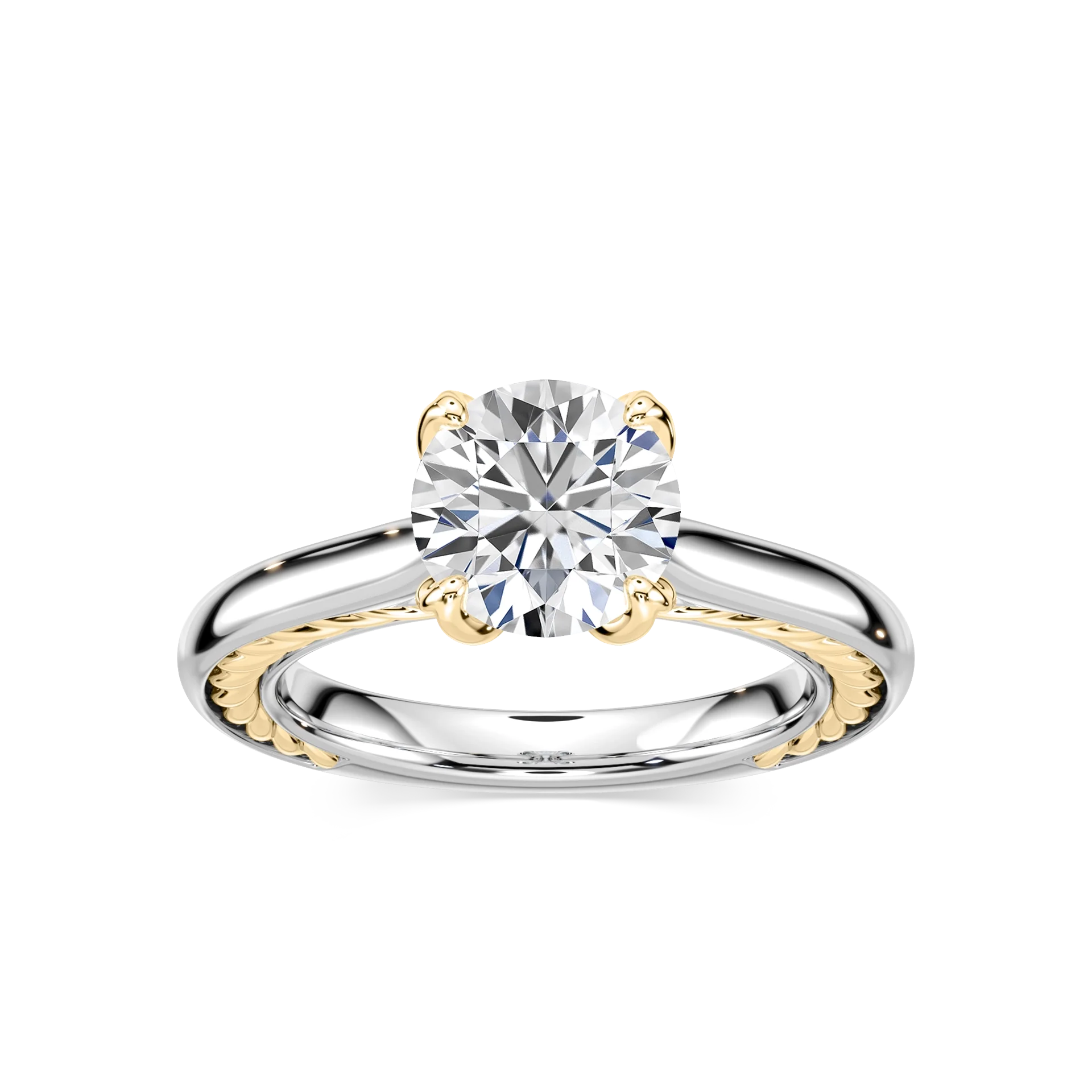 Rani Round Lab Grown Diamond Lasso Rope Solitaire Engagement Ring