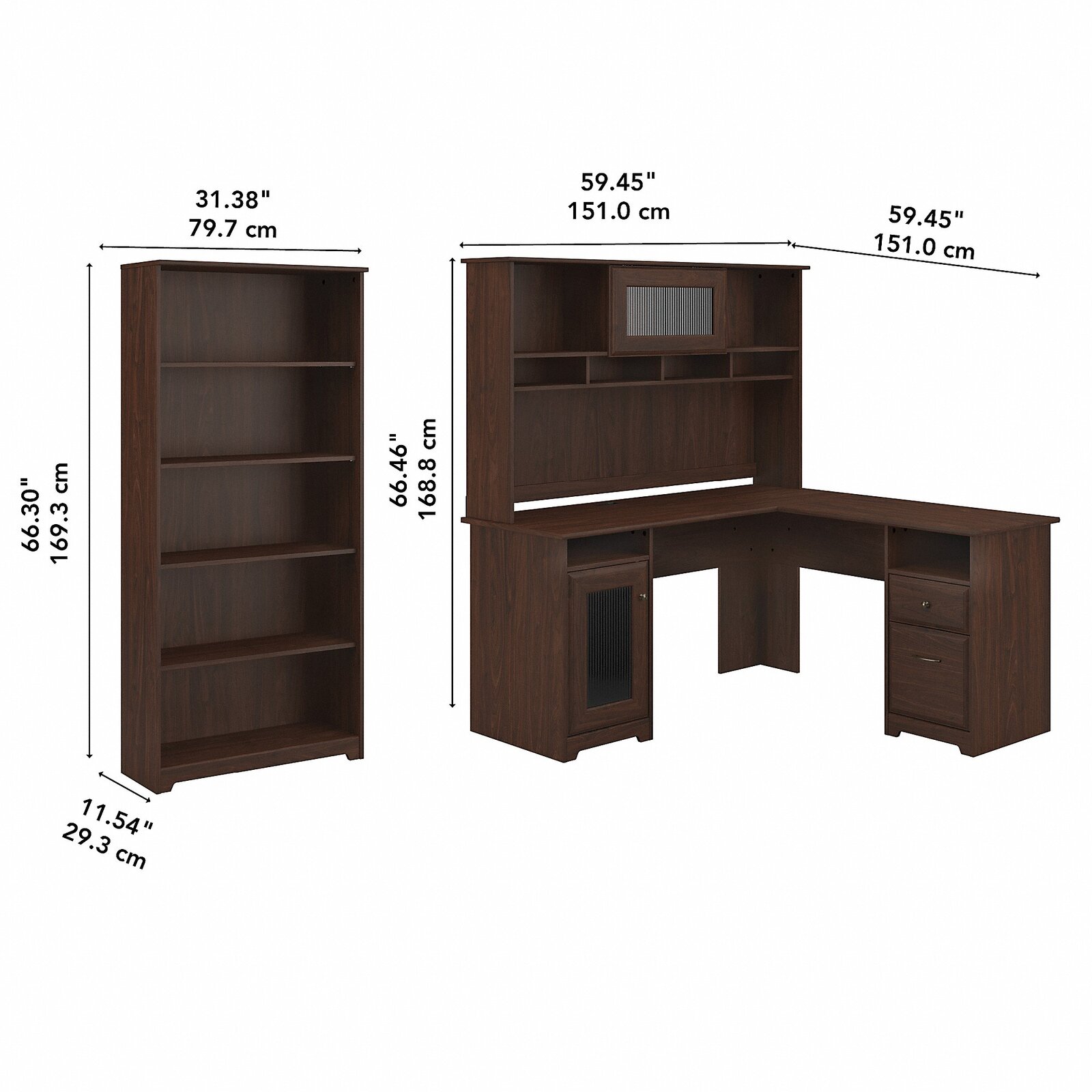 Alharby 4 Piece L-Shape Computer Desk Office Set with Hutch