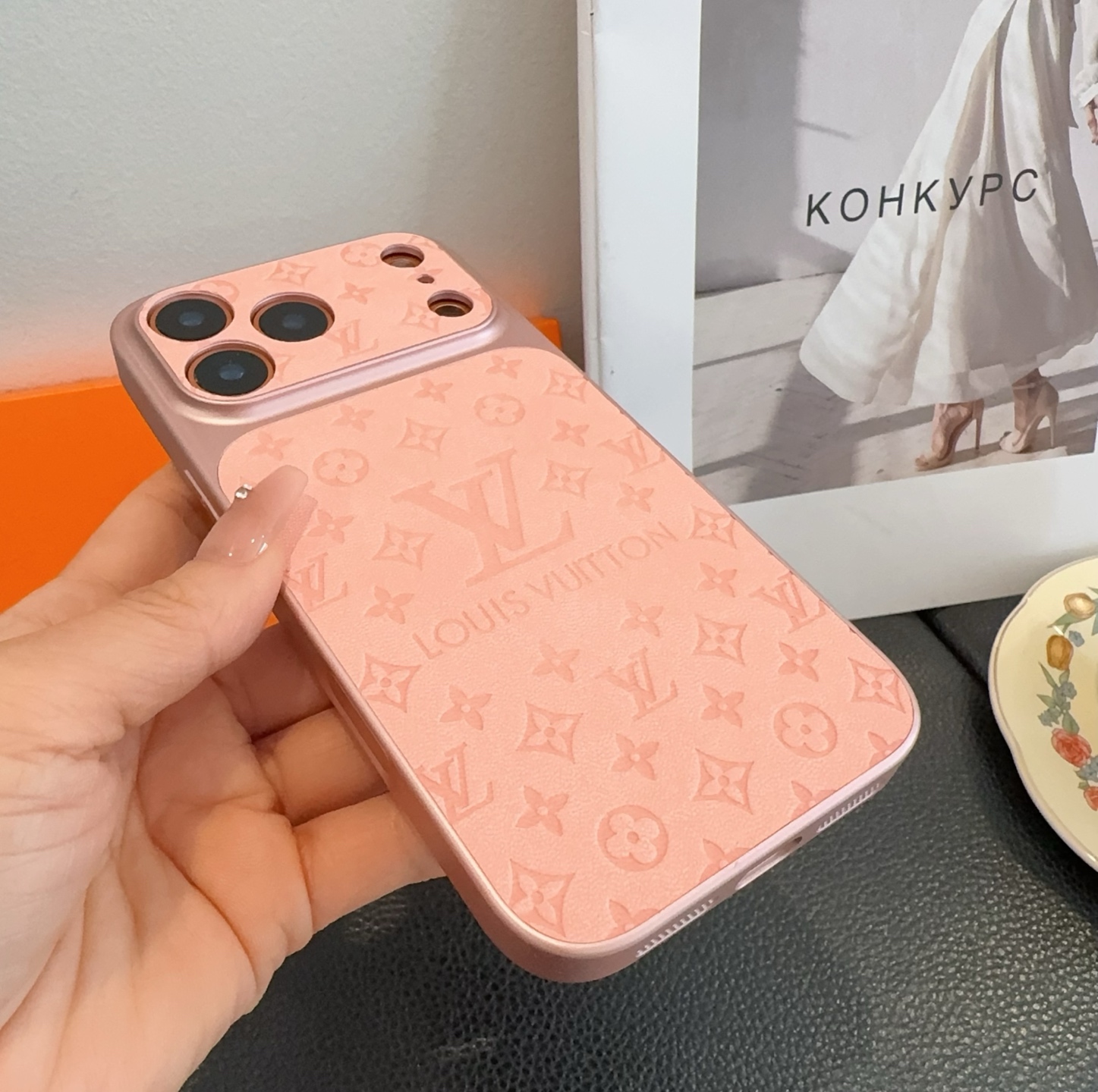 Louis Vuitton Embossed Monogram Full Cover Luxury Phone Case