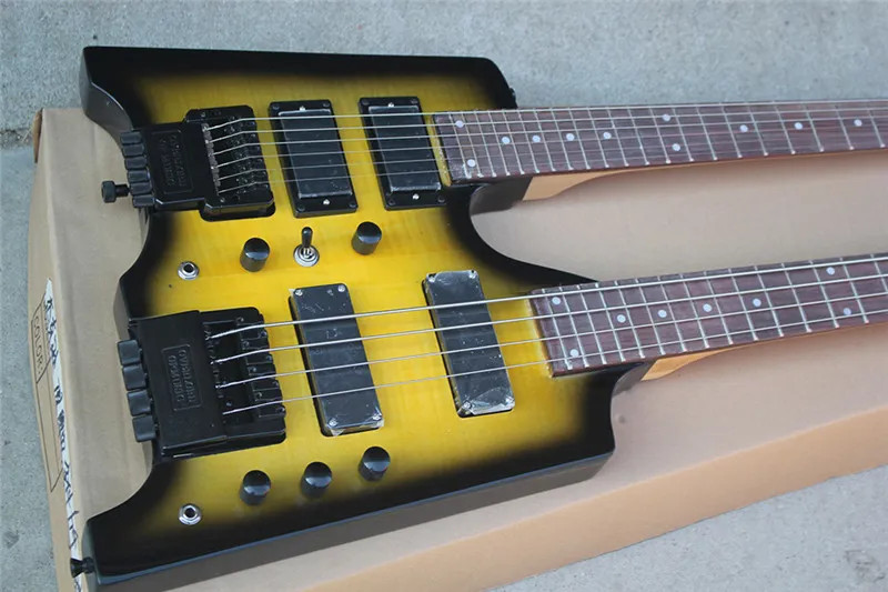 4-String Bass Guitar& 6 String Electric Guitar - Double Neck Headless Design