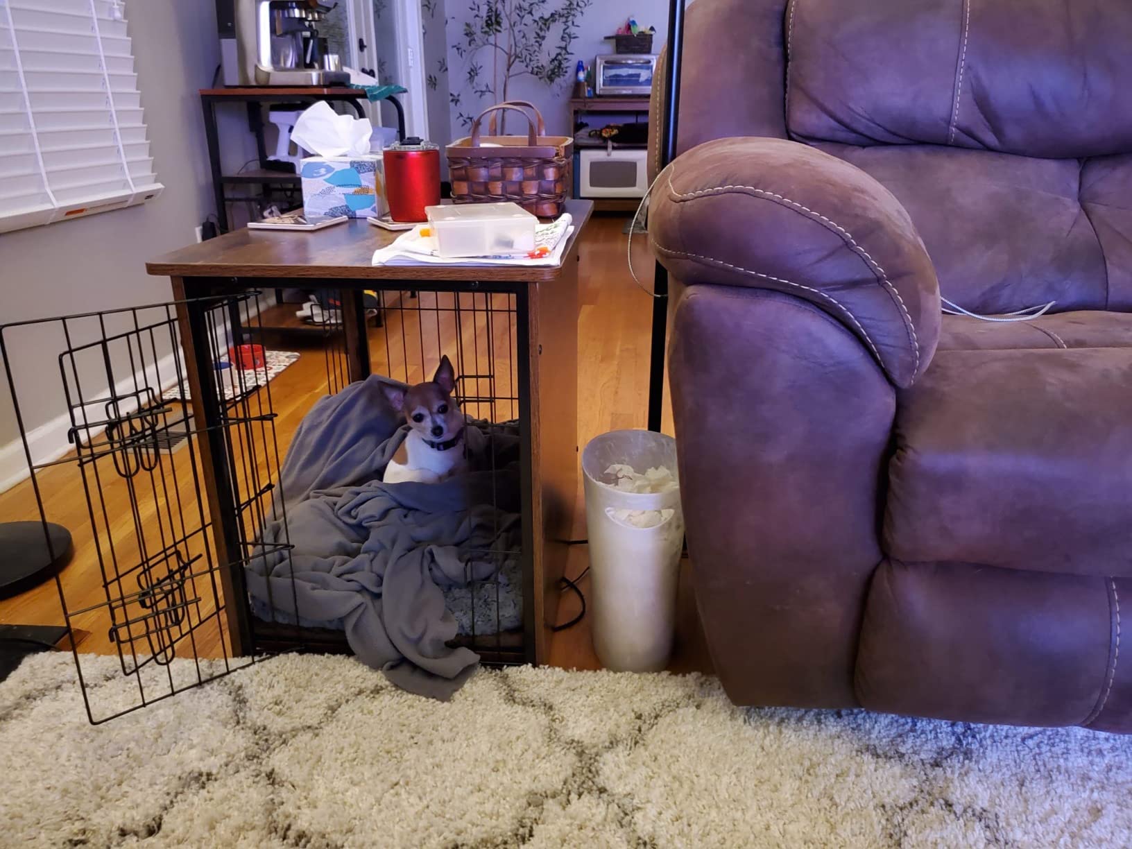 Dog Crate Furniture with Cushion