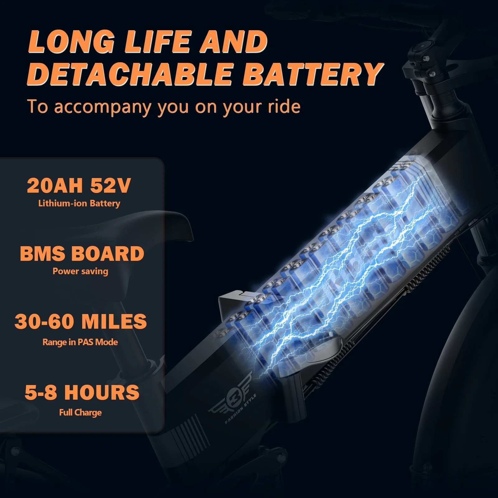 26in Dual Motor Electric Mountain Bike, 3000W Peak, 48V 23Ah