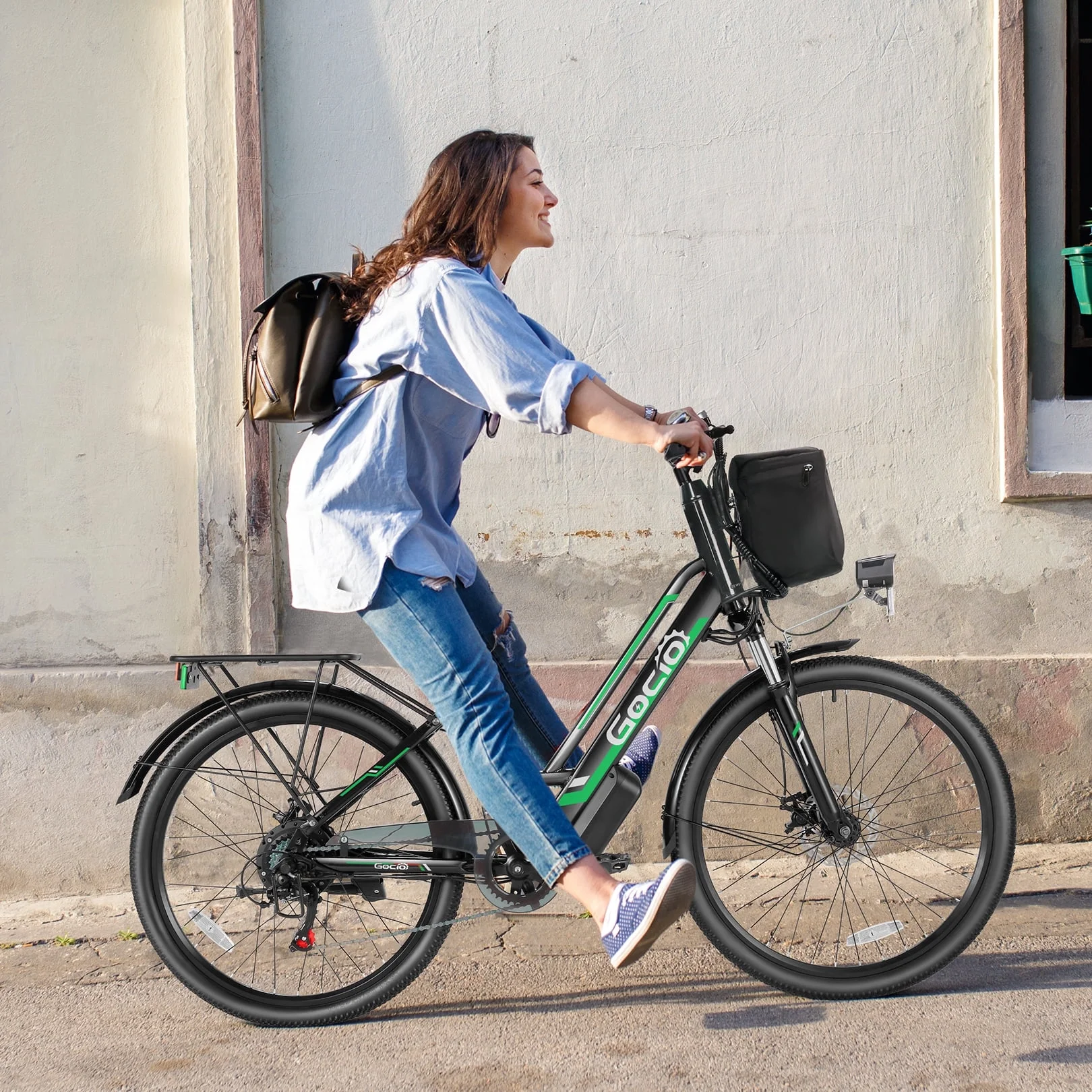 Gocio 26in Electric Cruiser Bike, 500W, 48V 7.8Ah