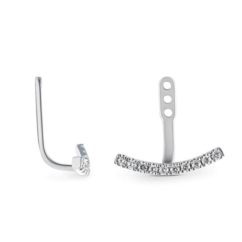 1/5 ctw Round Lab Grown Diamond Curved Bar Earring Jackets