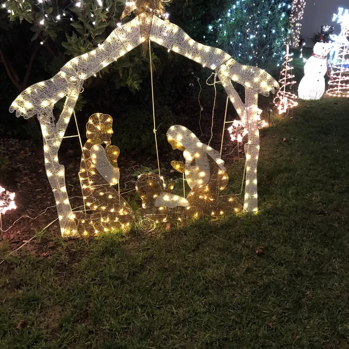 Crystal Nativity Christmas Decoration Lighted Display