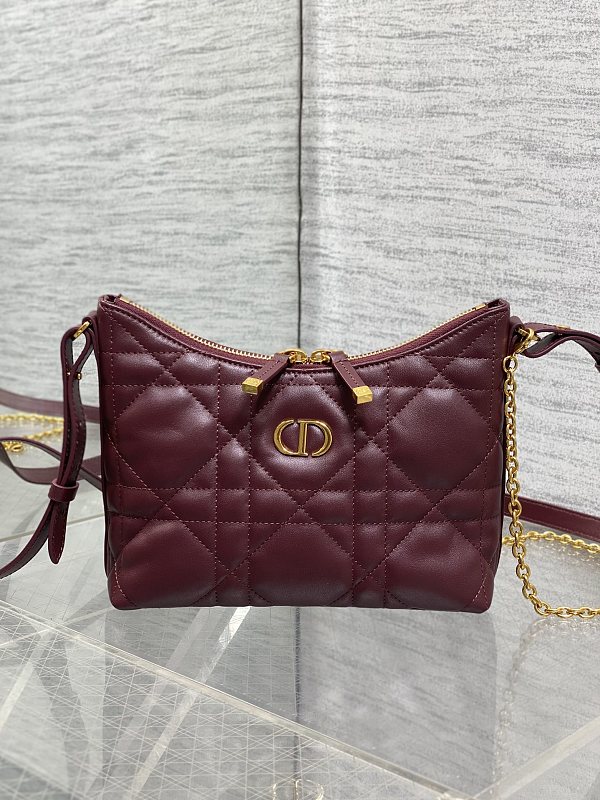 Dior Caro Shoulder Bag Burgundy Cannage