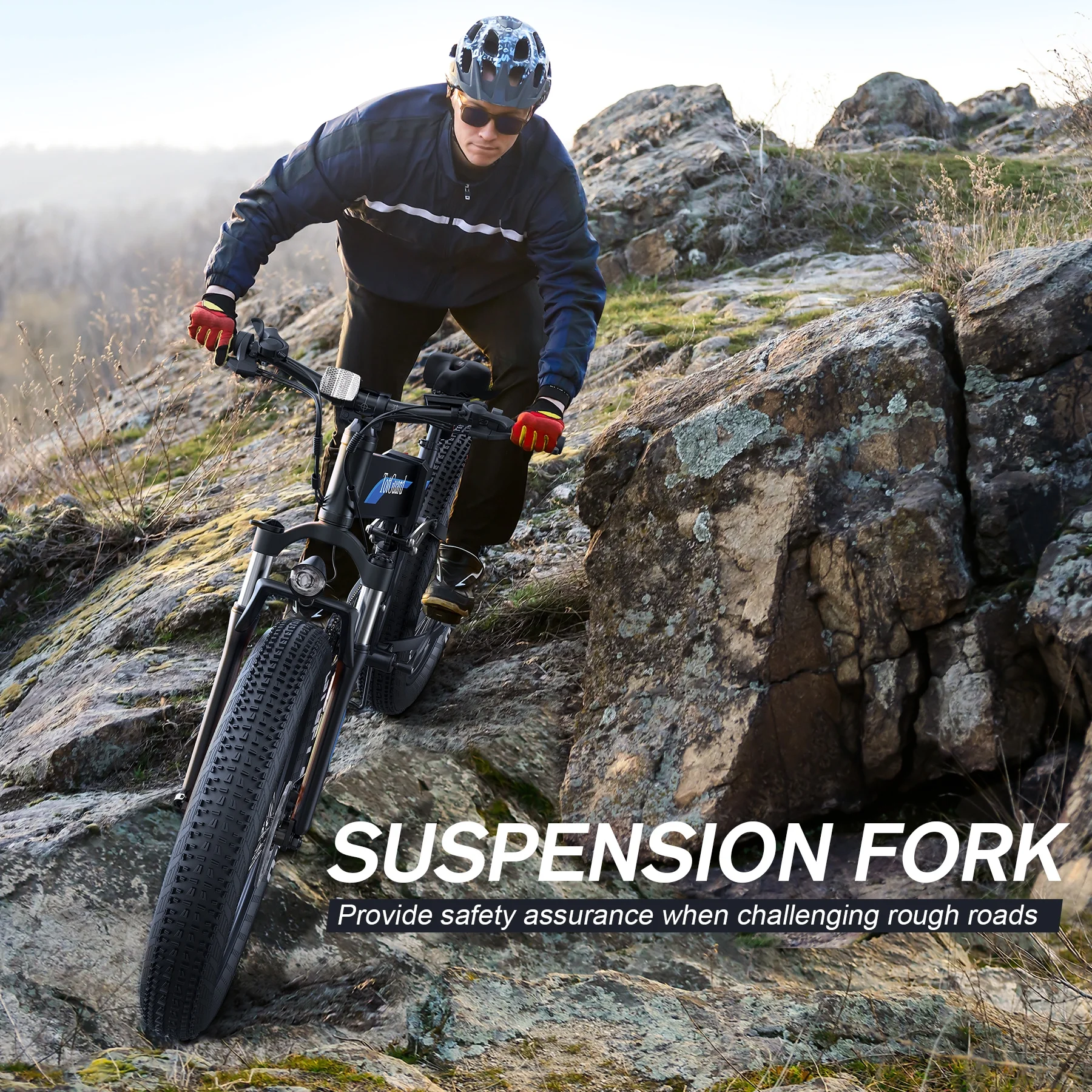 TotGuard 26in Folding Fat Tire Electric Bike, 500W, 48V 10Ah