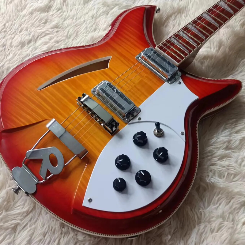 Jazz 6-string Electric Guitar Flame Maple Top&Back Professional Top