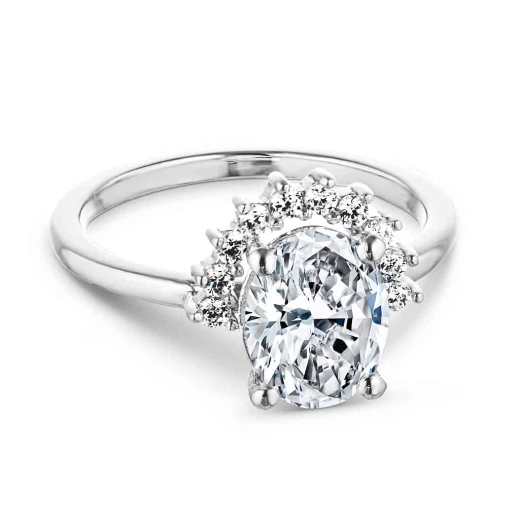 Camilla Oval Lab Grown Diamond Half Halo Engagement Ring