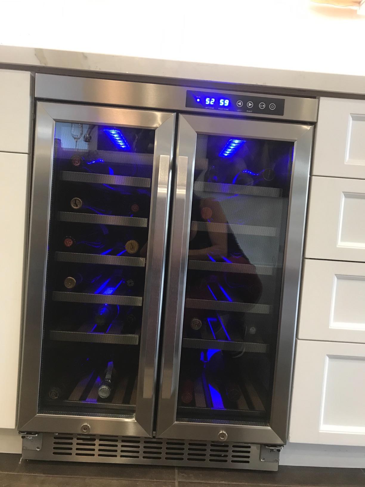 EdgeStar 36 Bottle Built-In Dual Zone French Door Wine Cooler
