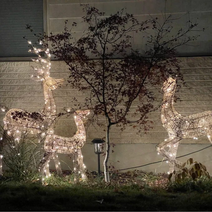 3 Piece Christmas Deer Light Display Set
