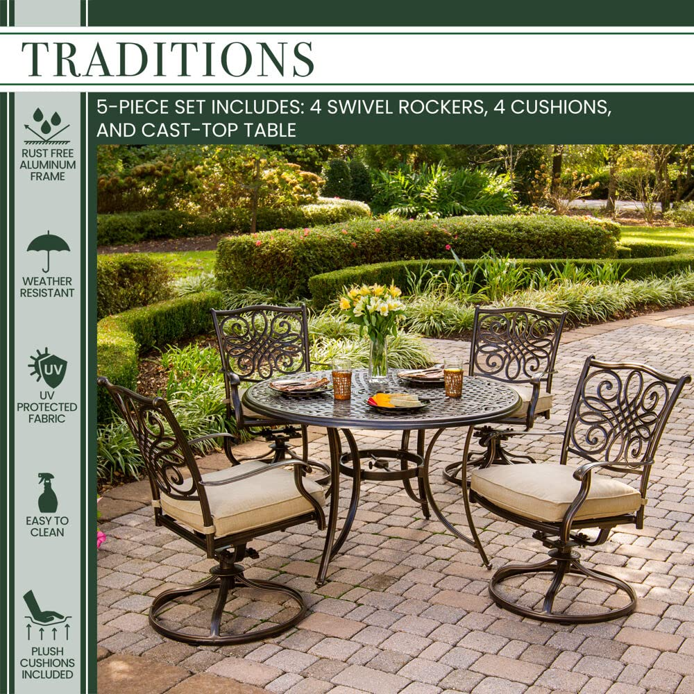 5-Piece Cast Aluminum Patio Dining Set