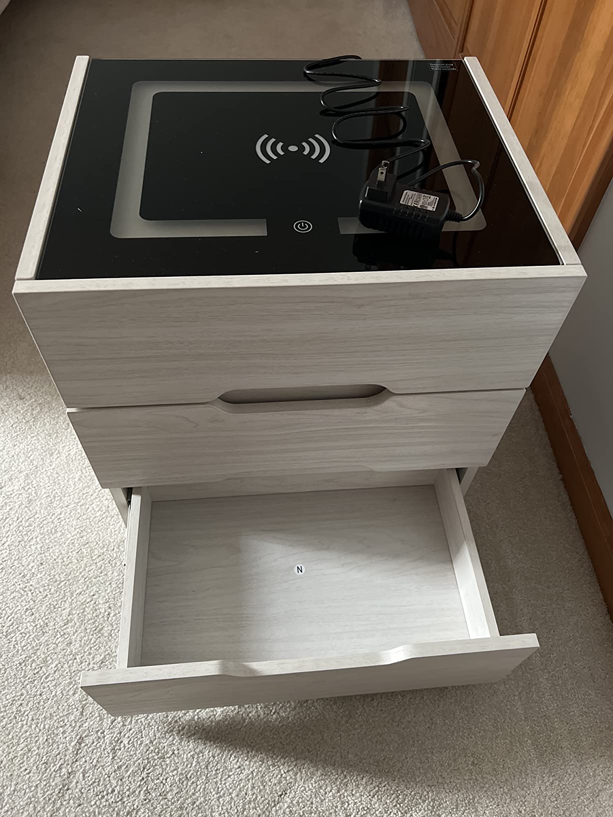 Nightstands Wireless Charging Station and LED Lights
