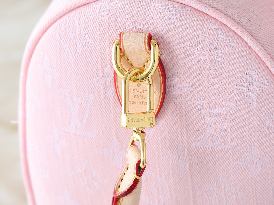 Louis Vuitton Speedy30 Bandoulière Monogram Jacquard Denim Pink