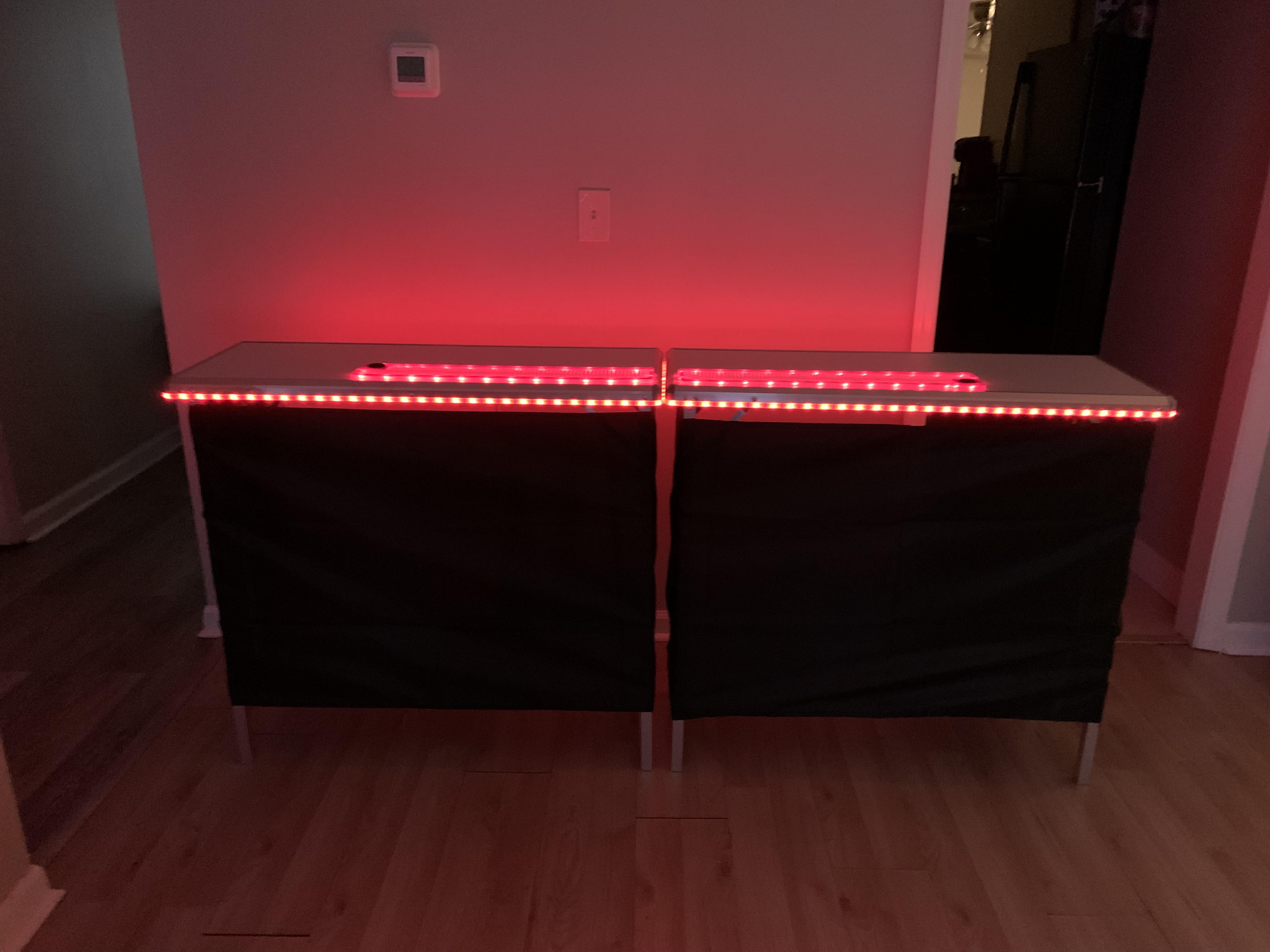Folding Portable Party Bar withColor-Changing LED Lights, Black