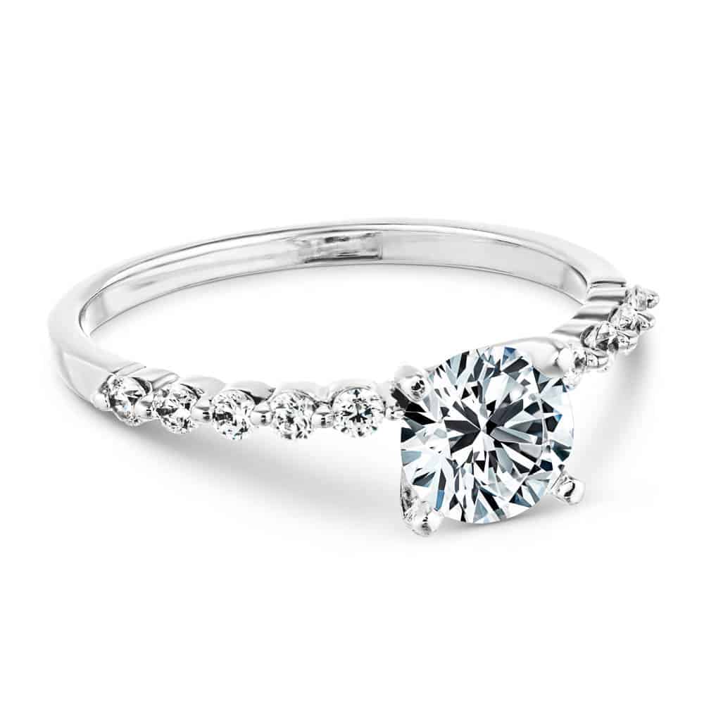 Willow Lab Grown Diamond Single Shared Prong Side Stone Engagement Ring