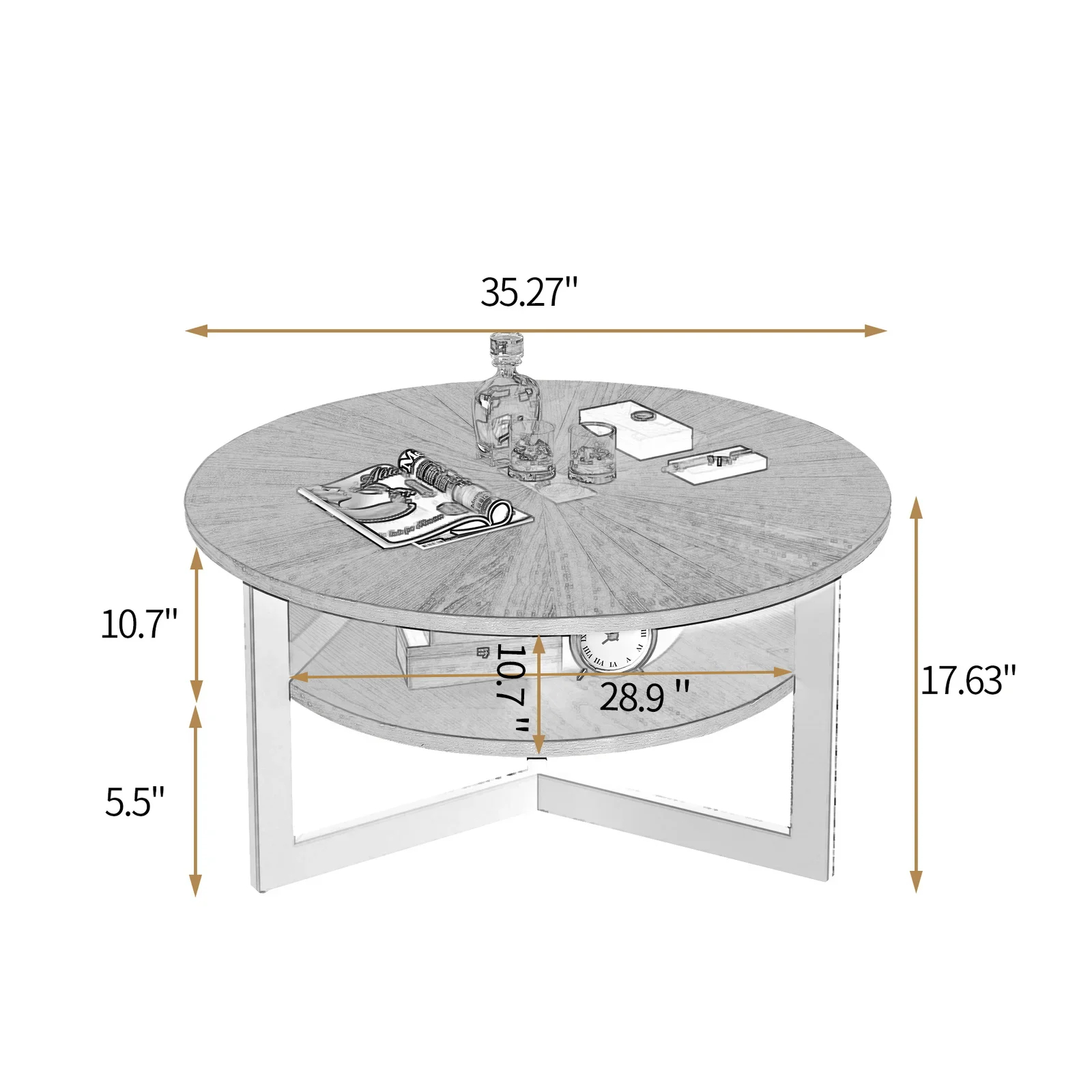 Frame Coffee Table with Storage