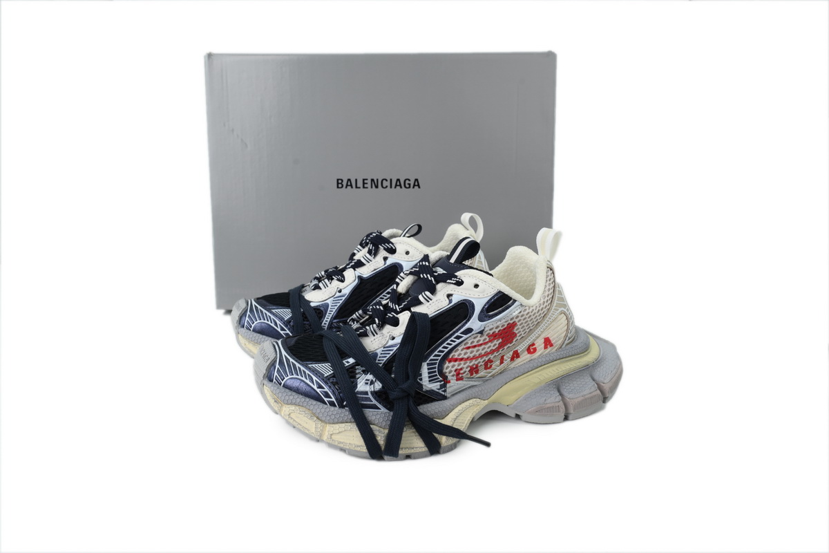 Balenciaga 3XL Sneaker Eggshell Red Navy 840088 W3XSG 9161