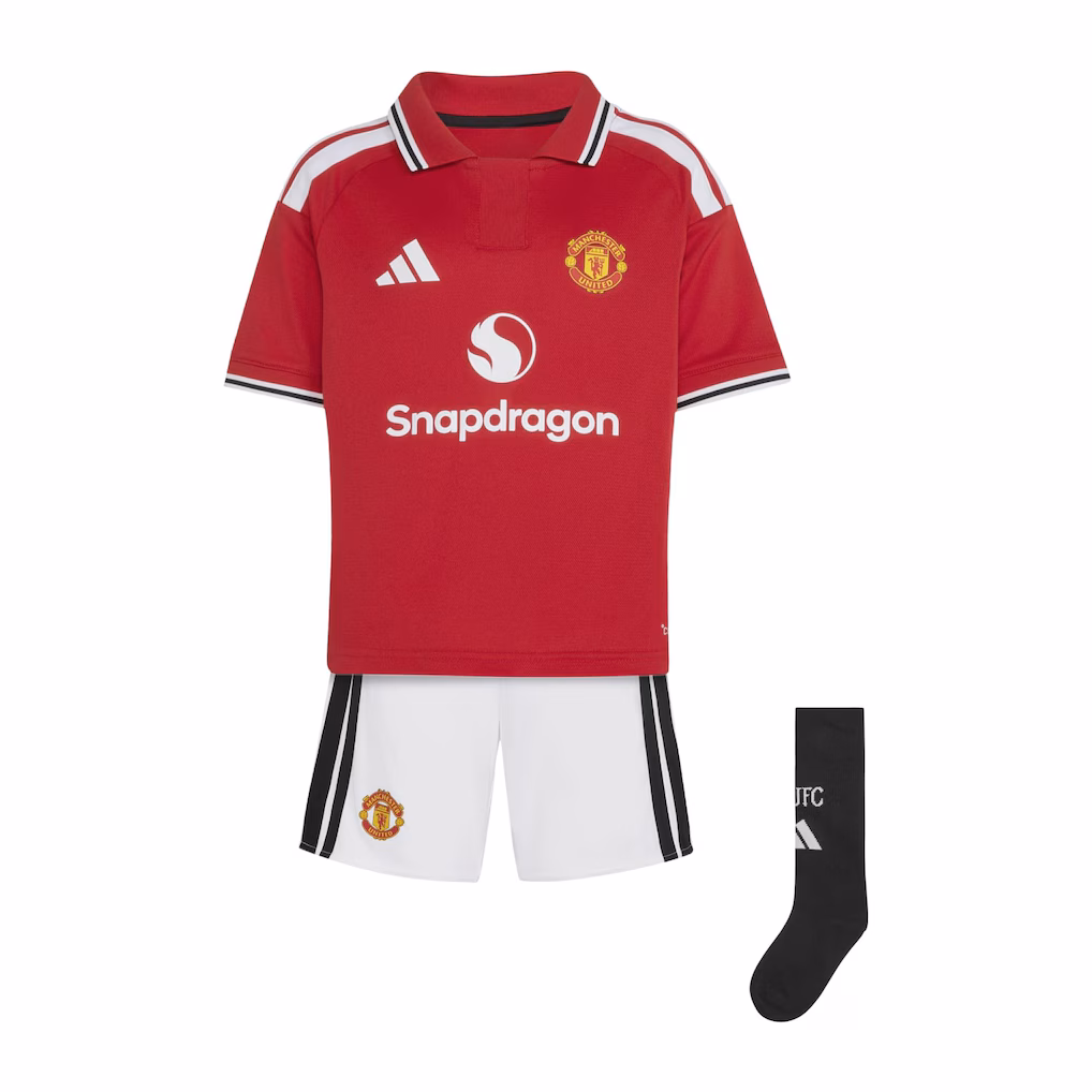 Kids Manchester United Home Jersey Full Kit 26/27