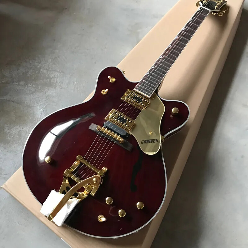 Chet Atkins Country Gentleman Wine Red Hollow Electric Guitar Simulated F Holes