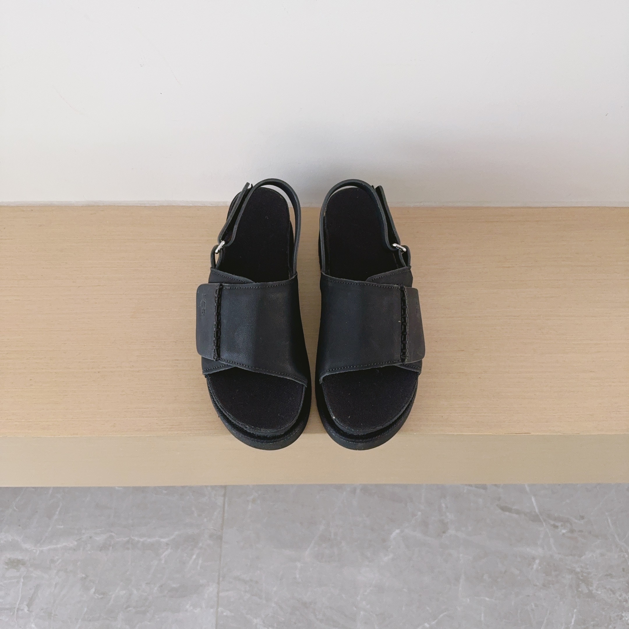 Wide Hook-And-Loop Backstrap Sandals
