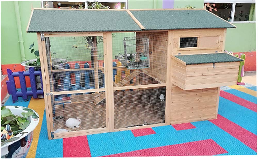 Large Size Fir Wooden Waterproof Roof Green Chicken Coops