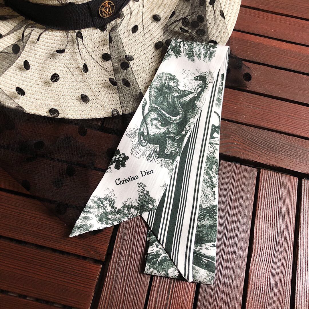 Dior Toile Print Mitzah Scarf Green and Grey 6 x 100 cm / 6 x 105 cm product images