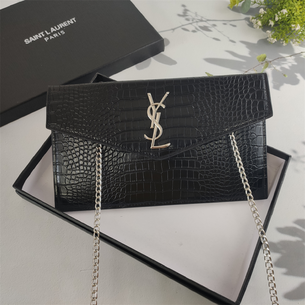 YSL Grain de Poudre Uptown Chain Wallet
