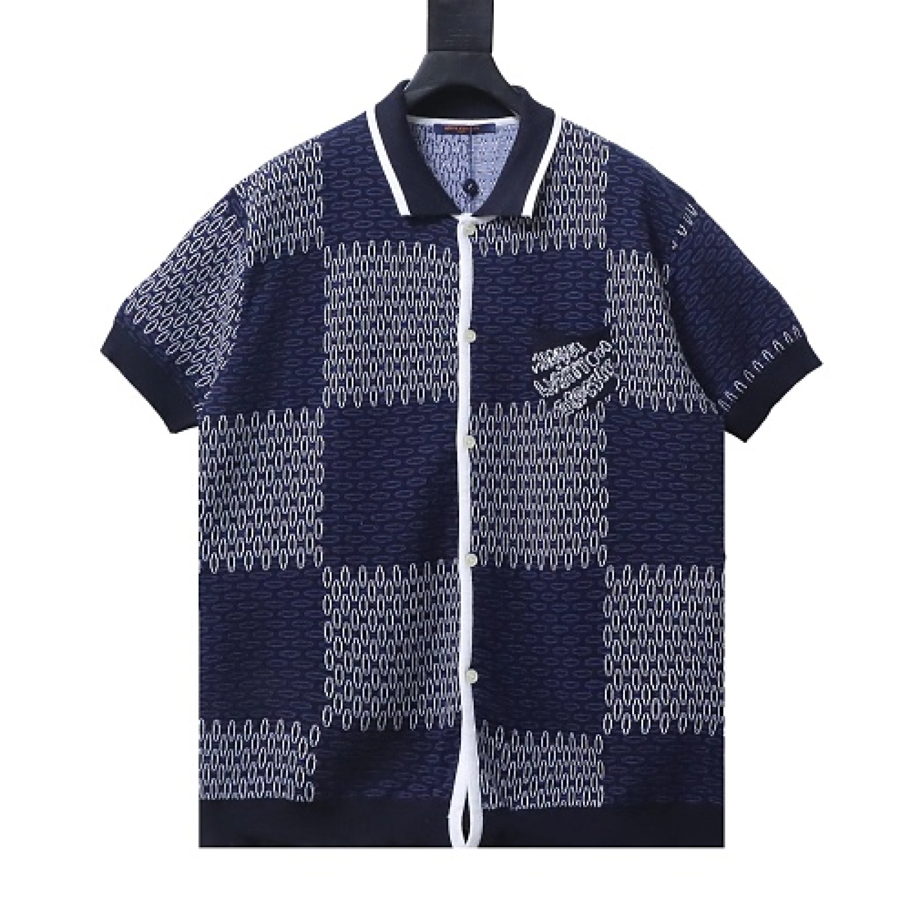 Louis Vuitton Short-Sleeve Jacquard Knit Cardigan