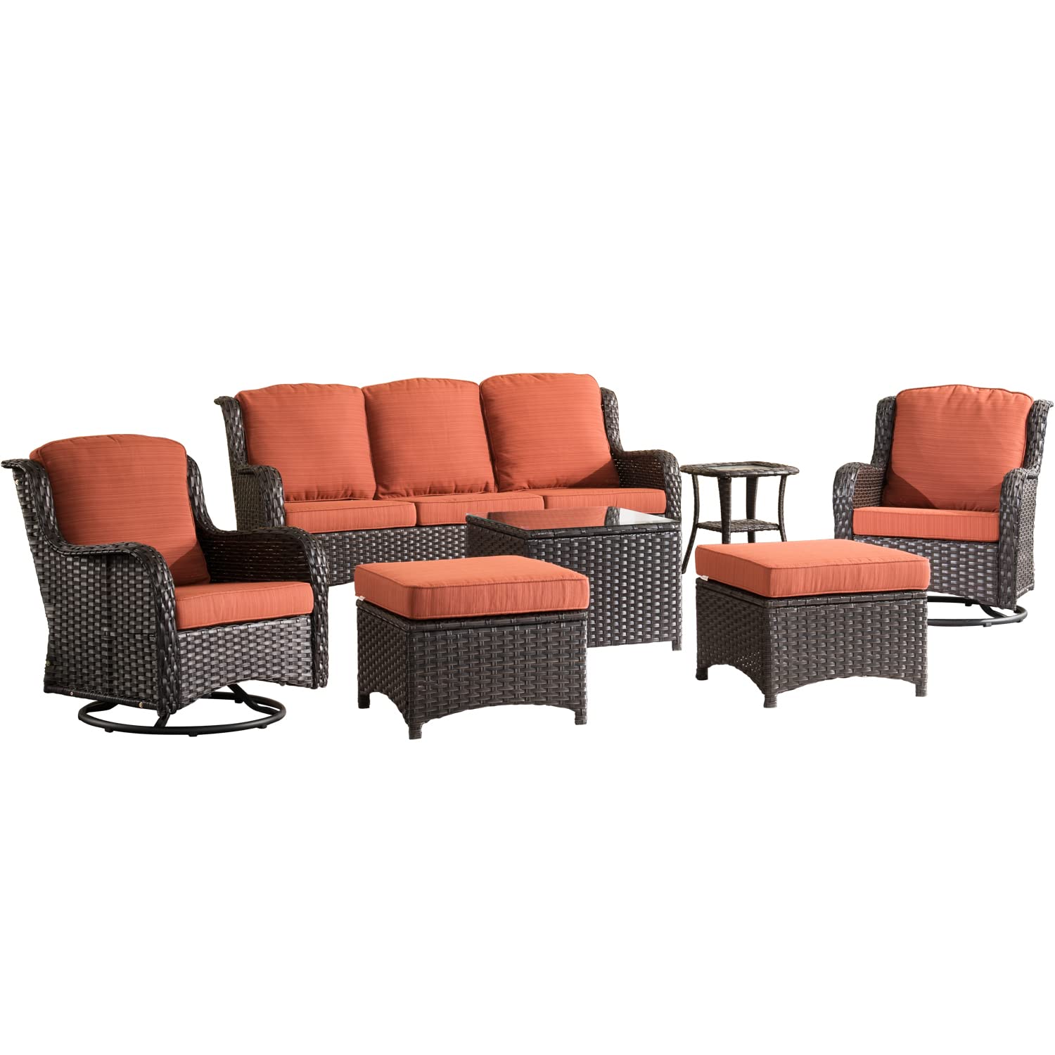 Patio Furniture Sets 7 Pieces Furniture All Weather Wicker