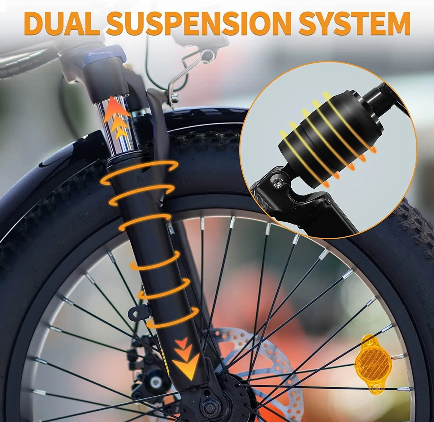 Jasion EB7 2.0 20in Folding Fat Tire Electric Bike, 500W, 48V 10Ah