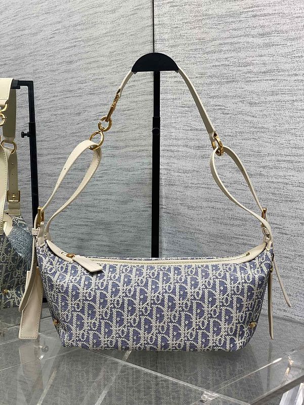 Dior Journey Hobo Bag Small Gray Oblique