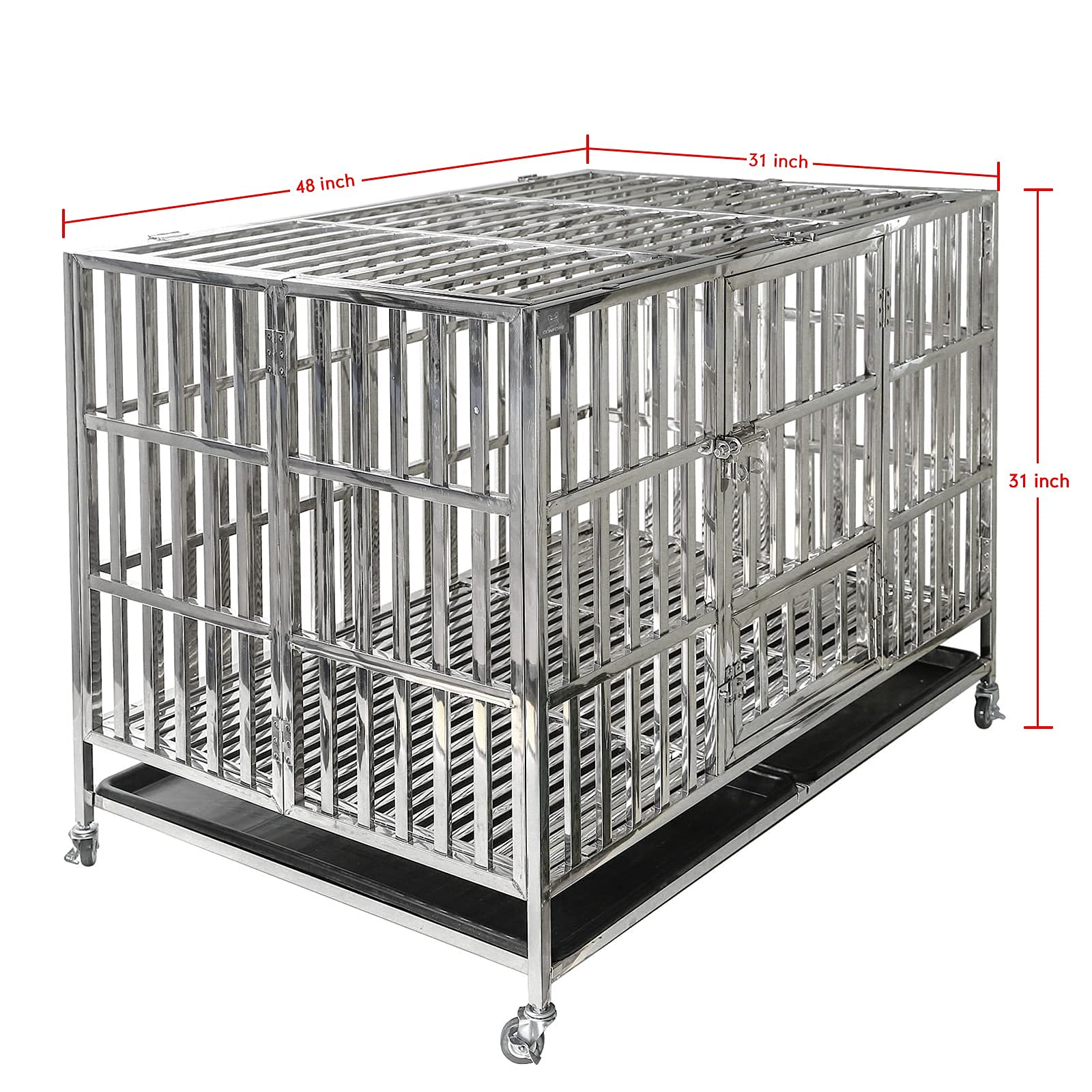 48 Heavy Duty Stainless Steel Dog Cage & Playpen for Training