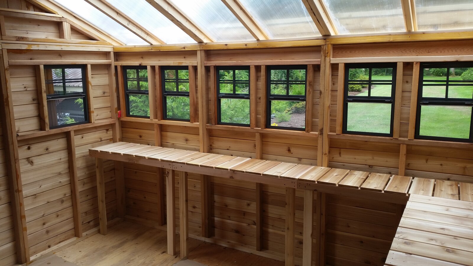 12x12 ft Cedar Wood Sunshed Garden Shed