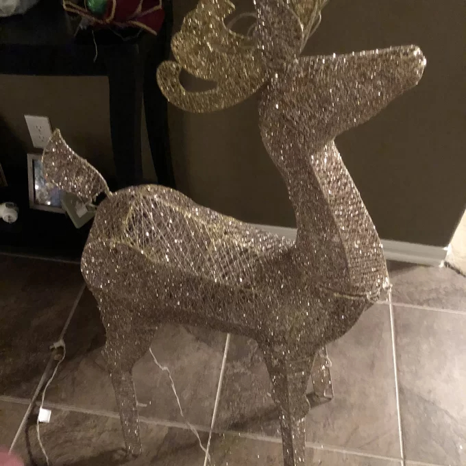 Reindeer Pulling Sleigh Lighted Display