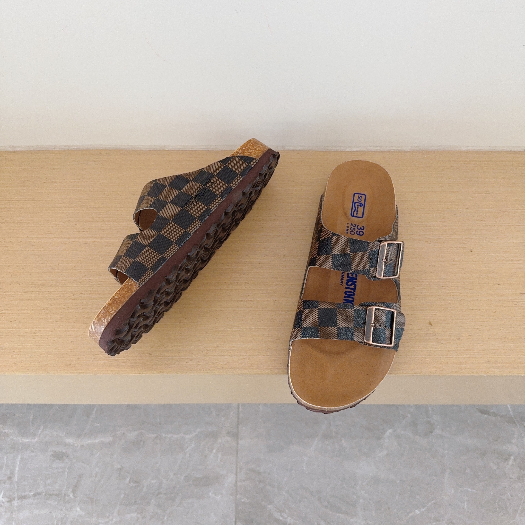 UGG Kids Checkerboard Birken-Style Two-Strap Sandals Adult And Kids