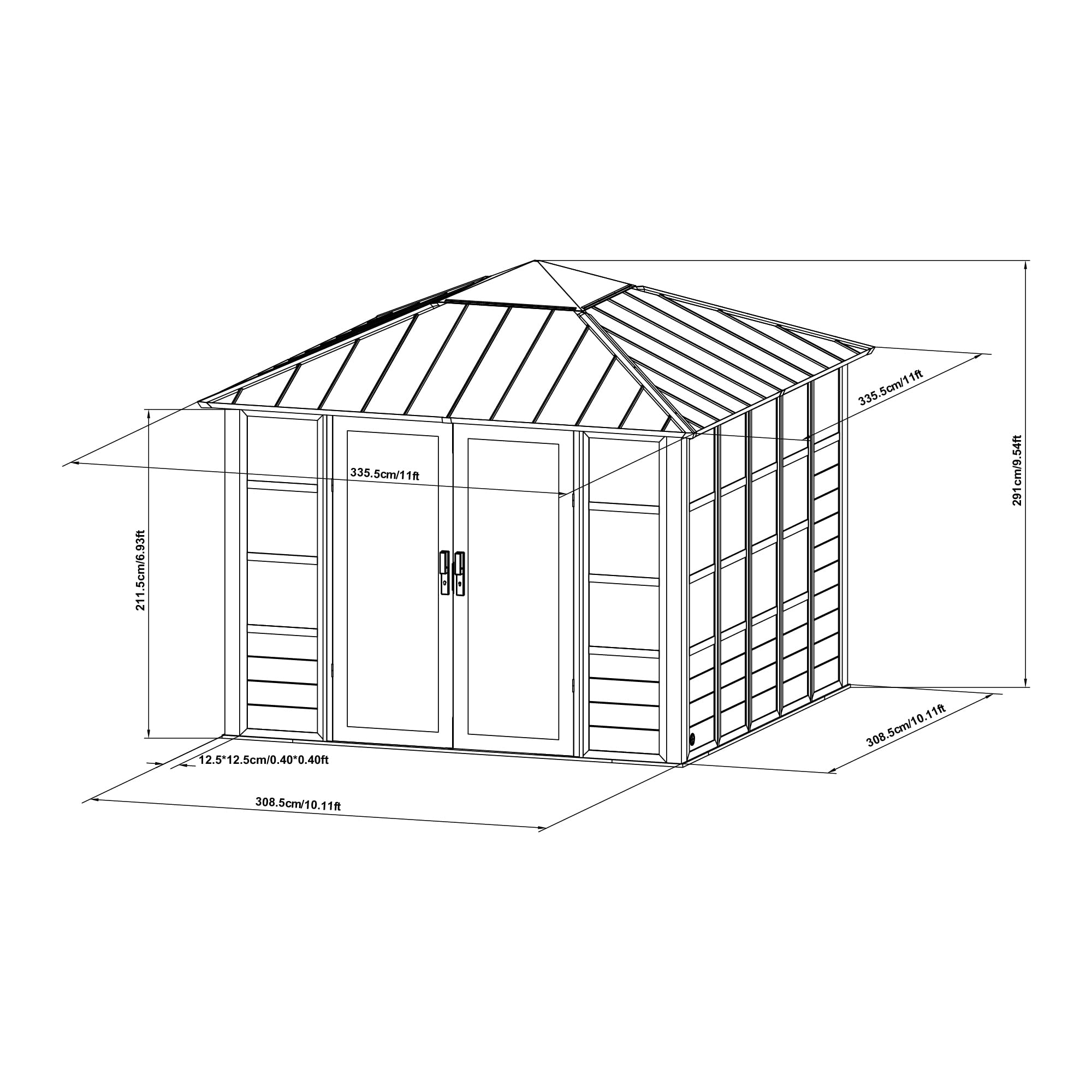 Hot Tub Shelter with Steel & Polycarbonate Hardtop & Mute Lock