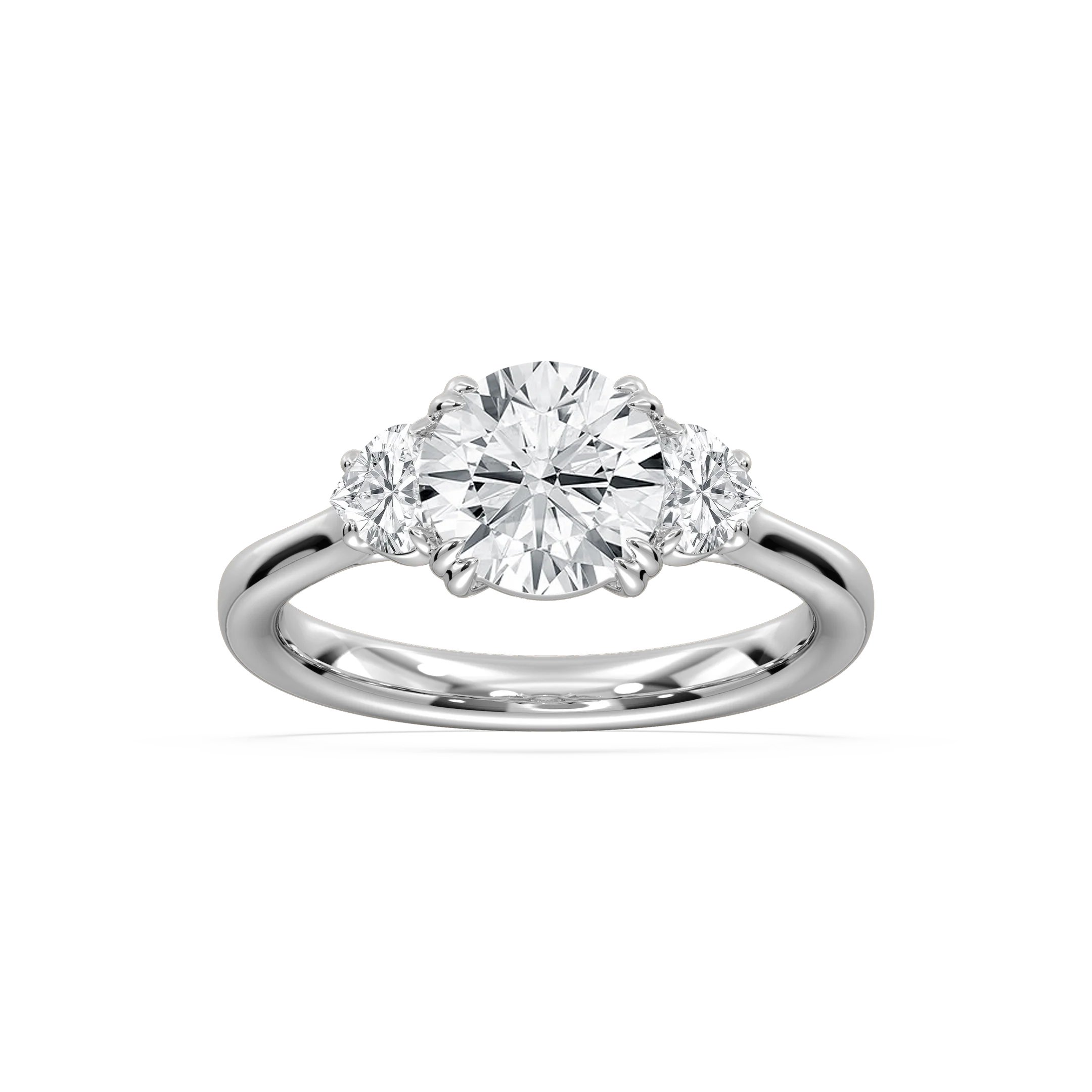 Francesca 2 ¹⁄₄ ctw Round Lab Grown Diamond Double Prong Three Stone Engagement Ring