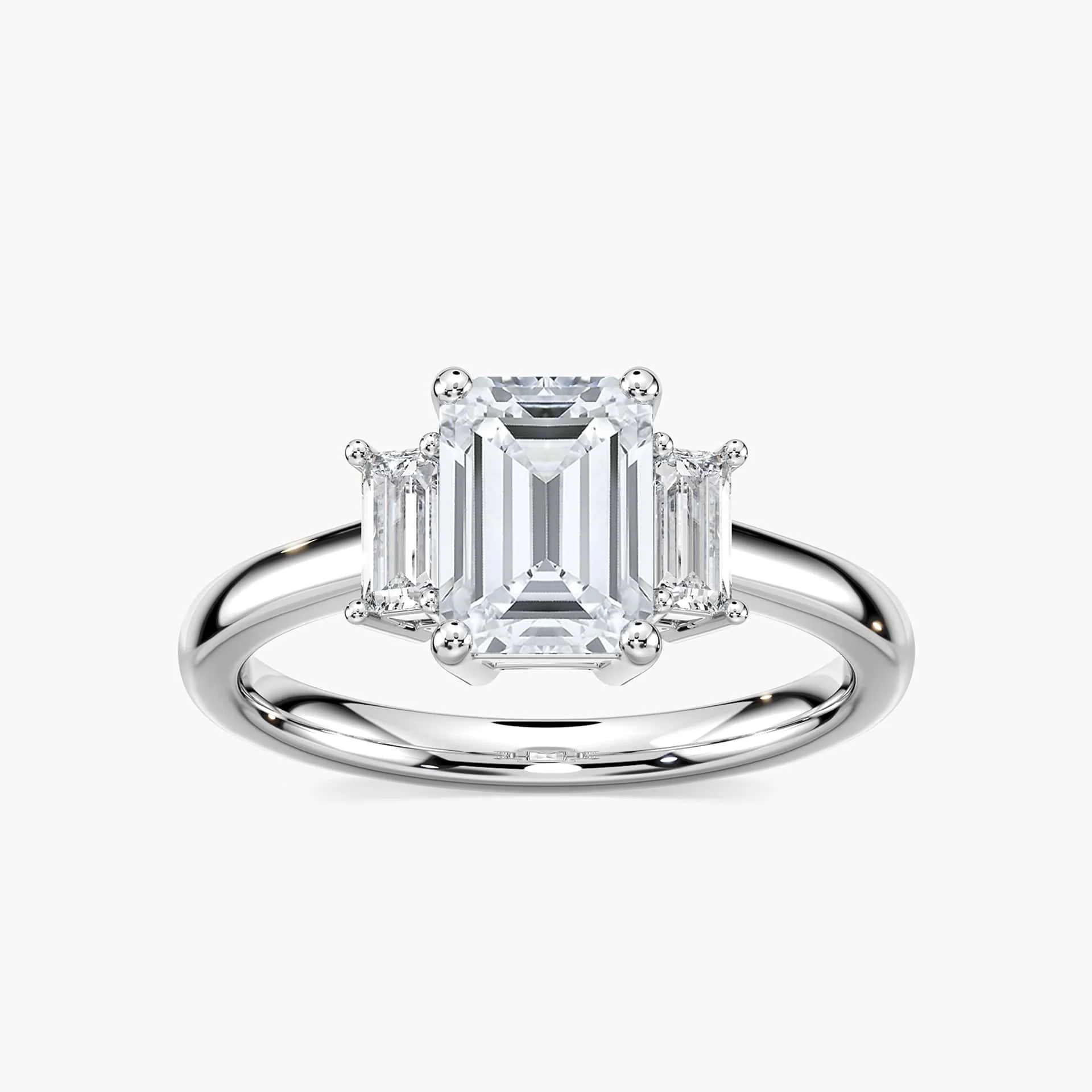 Isla Emerald Lab Grown Diamond Three Stone Engagement Ring