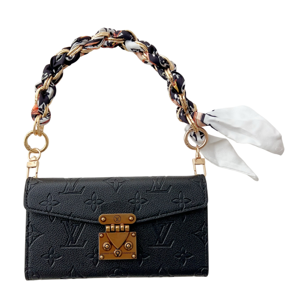 Louis Vuitton Embossed Monogram Wallet Crossbody Phone Bag