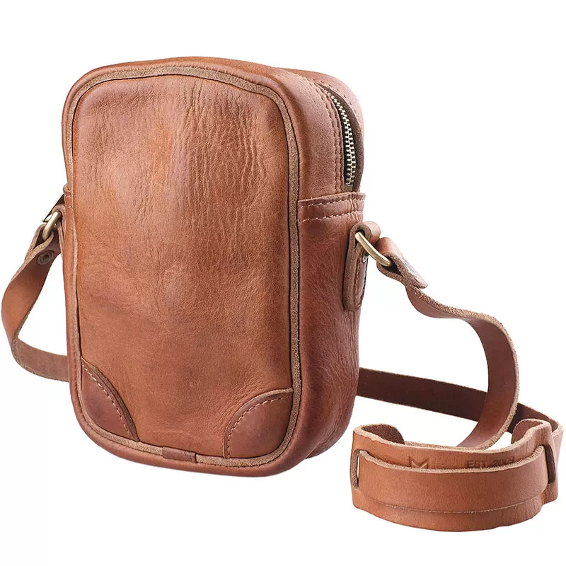 Men's square minimalist zipper shoulder bag