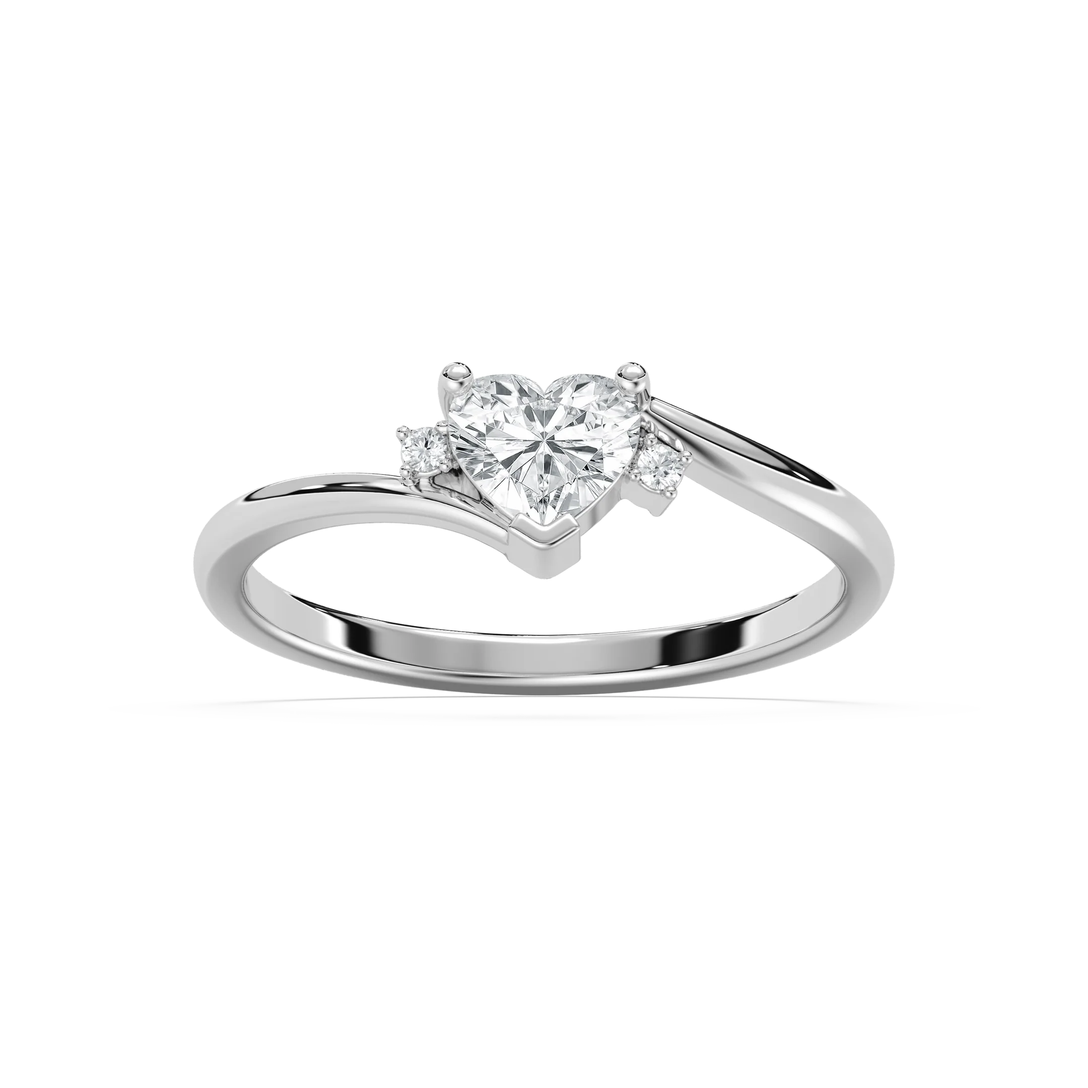 Reagan 1/2 ctw Heart and Round Lab Grown Diamond Bypass Promise Ring